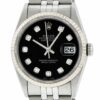 Melhor Réplica Rolex Datejust Quick-set em Aço e Ouro Branco 18K com Diamante Negro