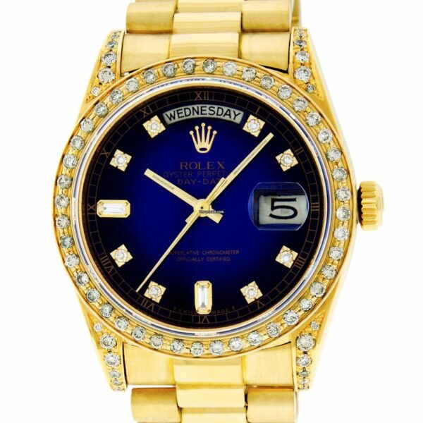 Réplica Rolex Swiss President 36mm 18k Dial Diamante Azul – 18038