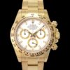 Relógio masculino falso Rolex Cosmograph Daytona 18K ouro amarelo automático com mostrador branco – 116508