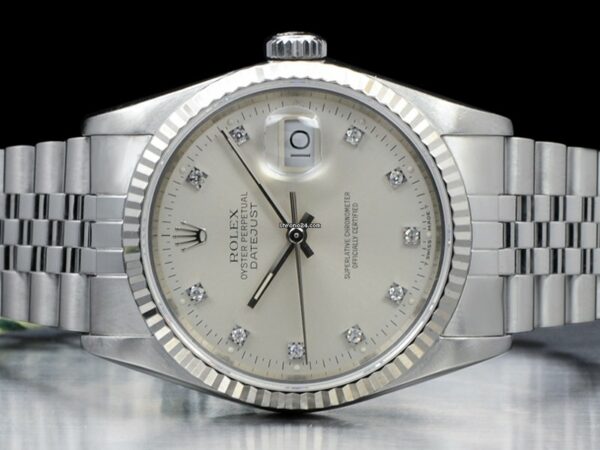Réplica de luxo Rolex Datejust 36 diamantes prata prata 16234