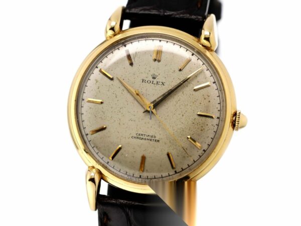 Réplica Suíça Rolex Vintage Jumbo Cronômetro Gentleman Relógio Ref-4364 Ouro Amarelo 18K Bj-1946