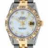 Relógio masculino Rolex Datejust 16013 SS falsificado – mostrador e diamantes em ouro 18K