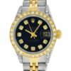 Melhor Réplica de Relógio Rolex Feminino Datejust SS – Mostrador Diamante Negro em Ouro 18K