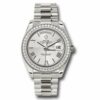 Réplica Rolex Swiss Day-date 40 White Gold – Diamond Bezel 228349rbr Sqmrp