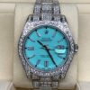Réplica Suíça Rolex Datejust Ii Custom Diamond & Tiffany Blue Dial 41mm Fixação