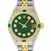 Réplica Suíça Rolex Datejust Ladies SS Watch – Mostrador em Ouro 18K com Diamantes Verdes