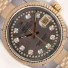 Réplique pas cher Rolex Datejust 36mm 16233 Dois Tons SS 18k Canelado Bezel-Black Mop String Mostrador Diamante