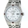 Réplica de luxo relógio masculino Rolex Datejust SS e mostrador em ouro branco 18K com diamantes