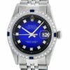 Réplica de qualidade Rolex Mens Datejust Relógio Aço-18k Ouro Vinheta Diamante Azul Mostrador