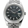 Réplica Rolex Datejust Steel 41mm 18k Ouro Branco Moldura Preto Mostrador Pulseira Jubileu