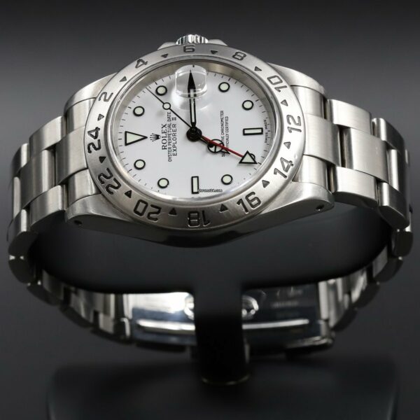 Réplica de qualidade Rolex 16570 Explorer II mostrador branco