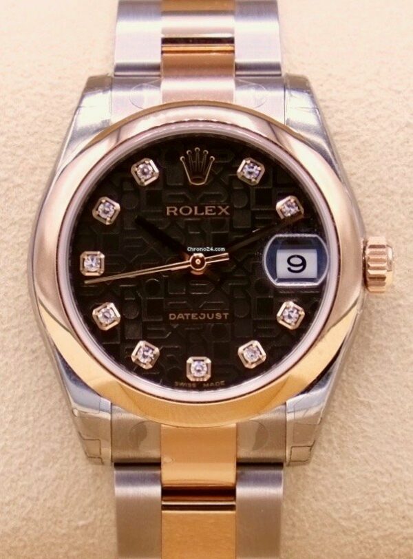 Rolex Datejust falso ref. 178241 -Black Diamond Jubilee Zb / banda de ostra