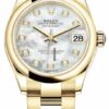 Melhor Réplica Rolex Datejust 31mm Ouro Amarelo 278248 Mop Diamond Oyster