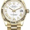 Melhor Réplica Rolex Datejust 31mm Ouro Amarelo 278278 Branco Romano Presidente