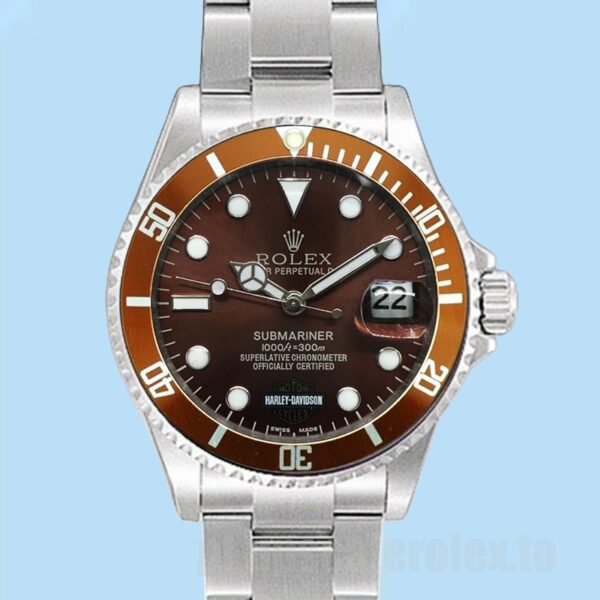 Rolex Submariner Masculino Harley-Davidson 40mm Pulseira Ostra - Image 2