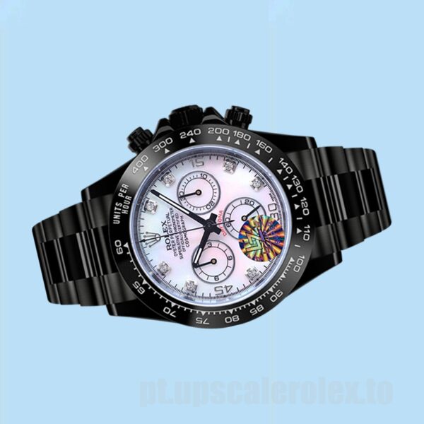 Rolex Daytona 40mm Masculino 116500 Pulseira Ostra Tom Preto - Image 3