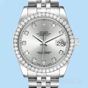 Rolex Datejust 116244 36mm Unissex Tom Prata Mostrador Prateado