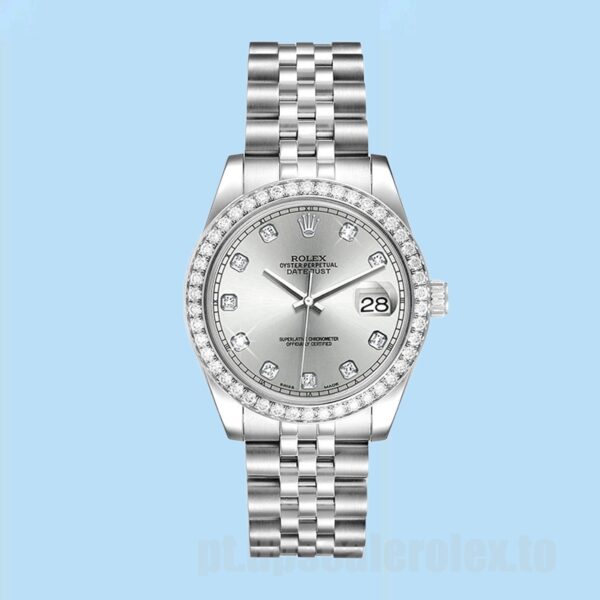 Rolex Datejust 116244 36mm Unissex Tom Prata Mostrador Prateado - Image 2