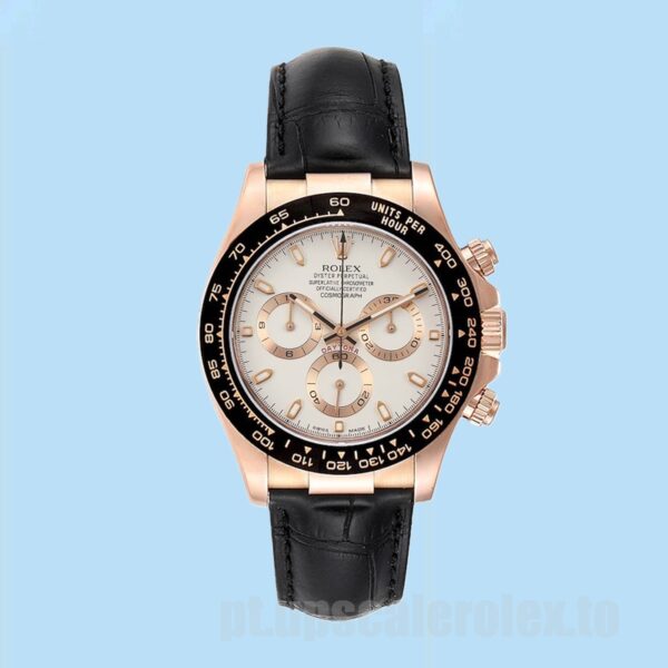 Rolex Daytona 116515 40mm Masculino Correia De Couro Ver - Image 2