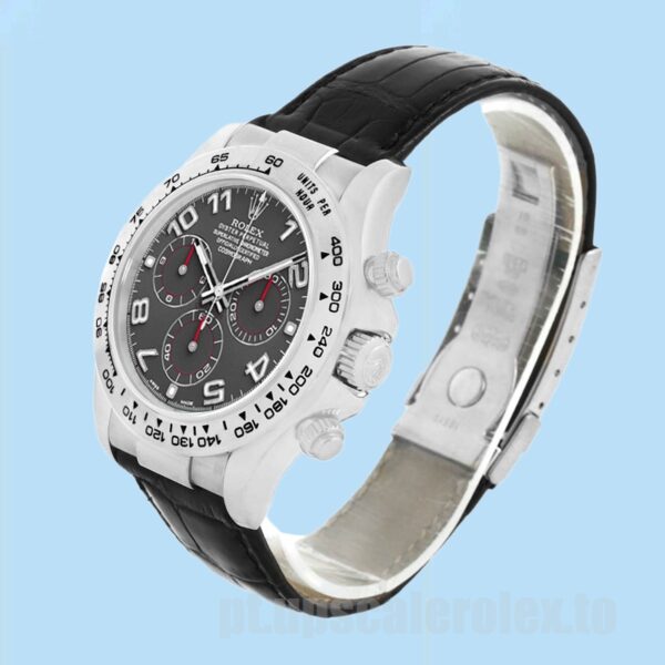 Rolex Daytona Masculino 40mm 116519 Tom Prata Correia De Couro - Image 3