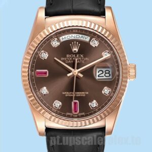 Rolex Day-Date 36mm 118135-0085 Masculino Tom De Ouro Rosa Ver