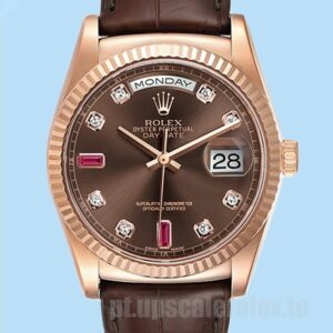 Rolex Day-Date 118135-0022 36mm Masculino Mostrador Marrom