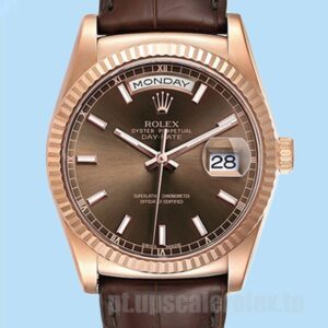 Rolex Day-Date Masculino 118135 36mm Tom De Ouro Rosa