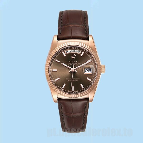 Rolex Day-Date Masculino 118135 36mm Tom De Ouro Rosa - Image 2