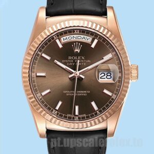 Rolex Day-Date Masculino 36mm 118135-0086 Mostrador Marrom