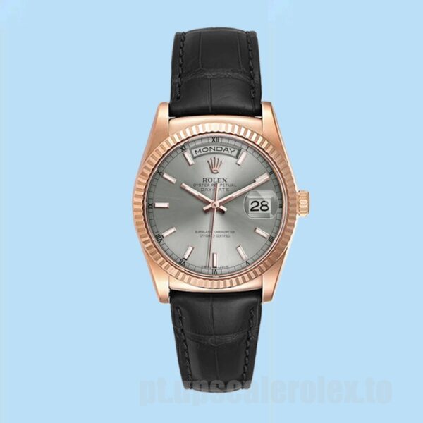 Rolex Day-Date 118135 Masculino 36mm Mostrador Cinza - Image 2