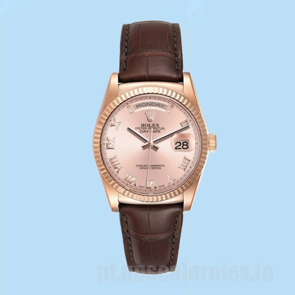 Rolex Day-Date 118135 Masculino 36mm Tom De Ouro Rosa - Image 2