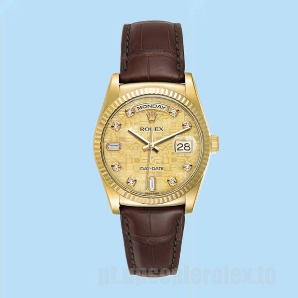 Rolex Day-Date Masculino 36mm m118138-0087 Mostrador Jubileu de Champanhe - Image 2