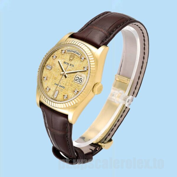 Rolex Day-Date Masculino 36mm m118138-0087 Mostrador Jubileu de Champanhe - Image 3
