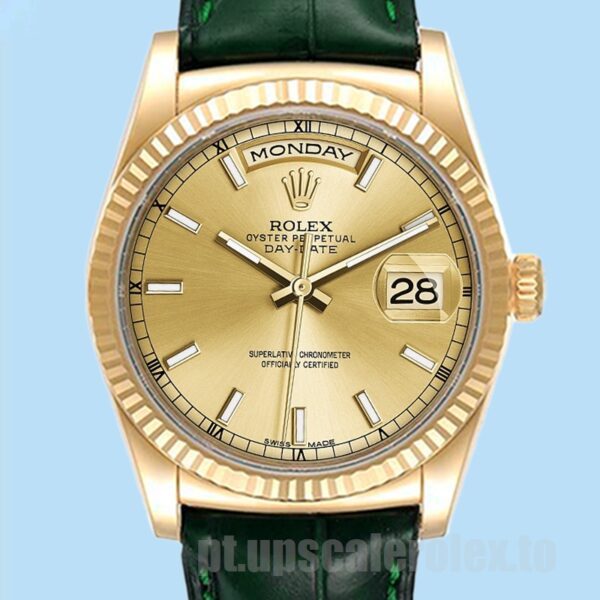 Rolex Day-Date m118138-0125 Masculino 36mm Ver Correia De Couro