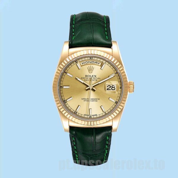 Rolex Day-Date m118138-0125 Masculino 36mm Ver Correia De Couro - Image 2