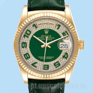 Rolex Day-Date 36mm 118138 Masculino Mostrador Verde Ver