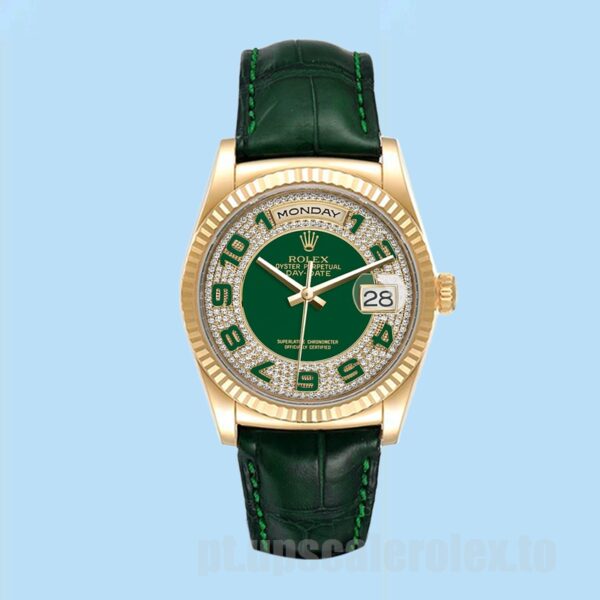 Rolex Day-Date 36mm 118138 Masculino Mostrador Verde Ver - Image 2