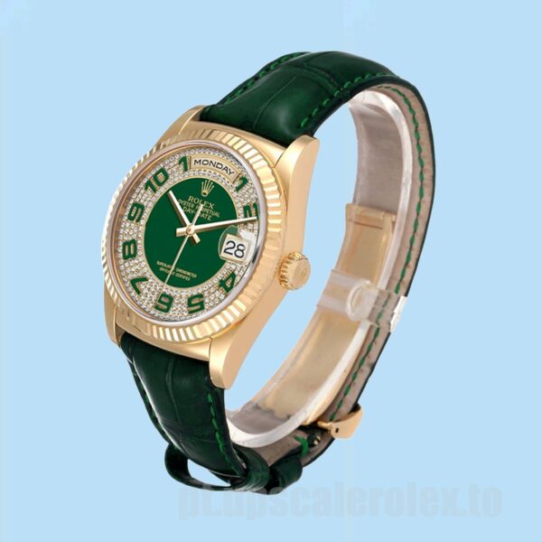 Rolex Day-Date 36mm 118138 Masculino Mostrador Verde Ver - Image 3