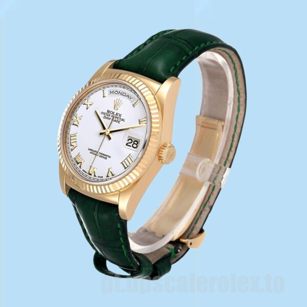 Rolex Day-Date Masculino m118138-0136 36mm Mostrador Branco Ver - Image 3