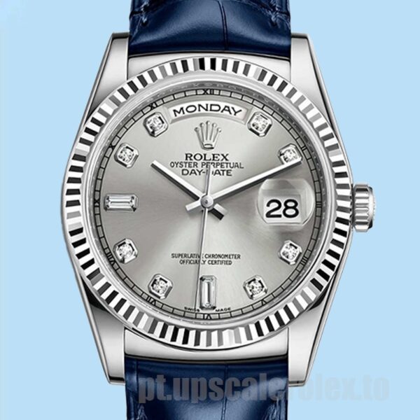 Rolex Day-Date 36mm m118139-0081 Masculino Tom Prata Automático