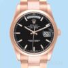 Rolex Day-Date 36mm Masculino 118205 Mostrador Preto Tom De Ouro Rosa