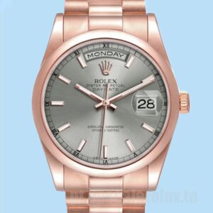 Rolex Day-Date 36mm Masculino 118205 Pulseira Presidente Tom De Ouro Rosa