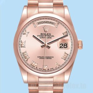 Rolex Day-Date Masculino 36mm 118205 Mostrador De Ouro Rosa Automático