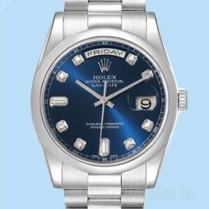 Rolex Day-Date Masculino 36mm 118206 Ver Mostrador Azul