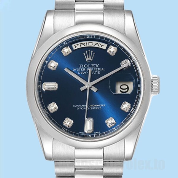 Rolex Day-Date Masculino 36mm 118206 Ver Mostrador Azul