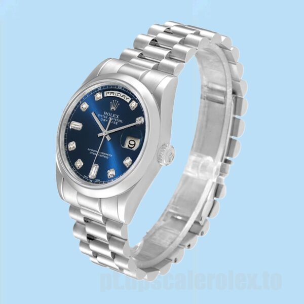 Rolex Day-Date Masculino 36mm 118206 Ver Mostrador Azul - Image 3