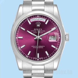 Rolex Day-Date Masculino 36mm 118206 Pulseira Presidente Tom Prata