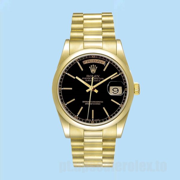 Rolex Day-Date 118208 Masculino 36mm Automático Mostrador Preto - Image 2
