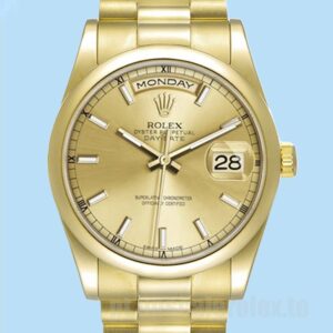 Rolex Day-Date Masculino 118208-0062 36mm Tom De Ouro