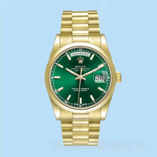 Rolex Day-Date Masculino m118208-0349 36mm Tom De Ouro - Image 2